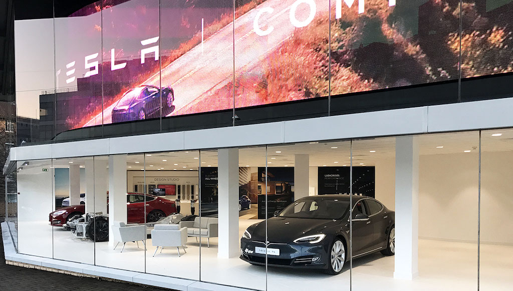 Tesla’s biggest European car showroom opens in London