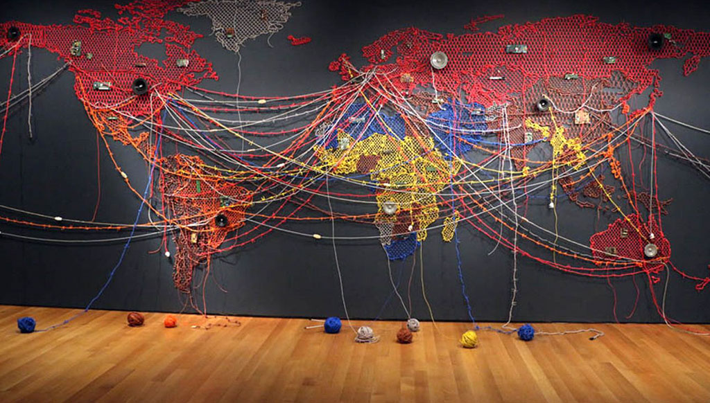 Reena Kallat’s giant world map at the MOMA highlights global refugee crisis