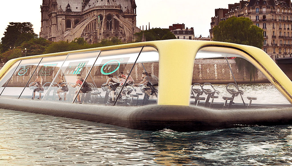 The Paris Gym that floats on water, using your workout energy !
