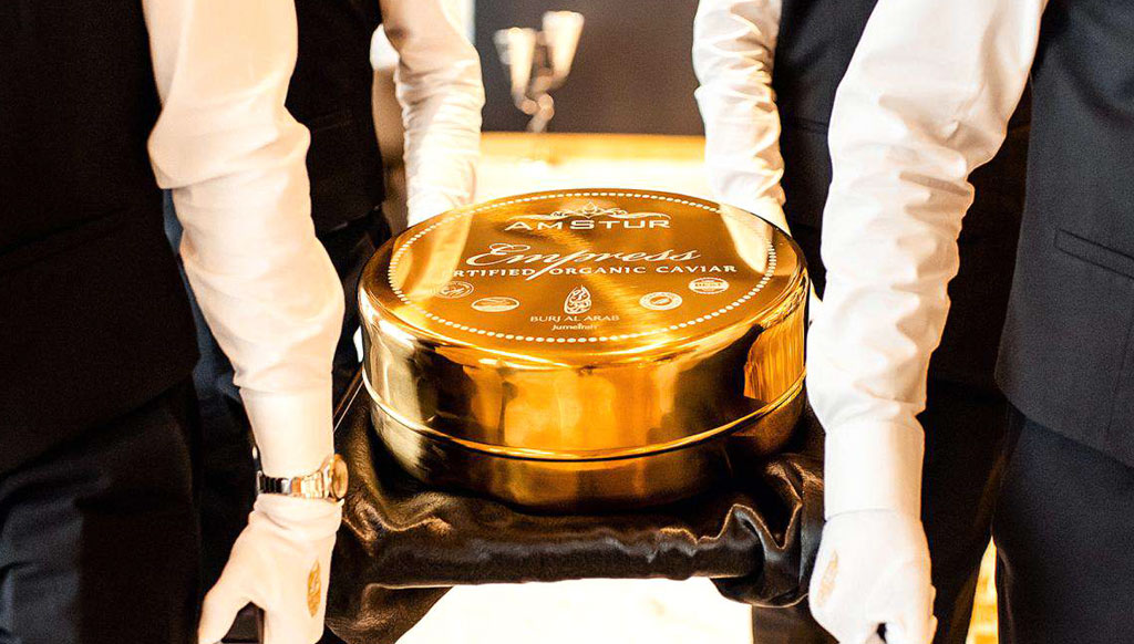 Burj Al Arab and AmStur Caviar sets World Record for largest caviar tin