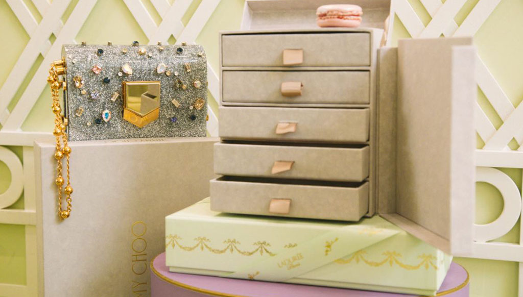 Limited edition mini trunk from Jimmy Choo and Ladurée