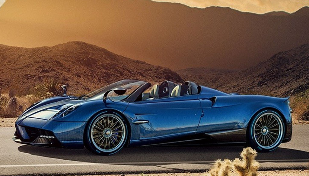 Pagani Huayra Roadster races with the wind