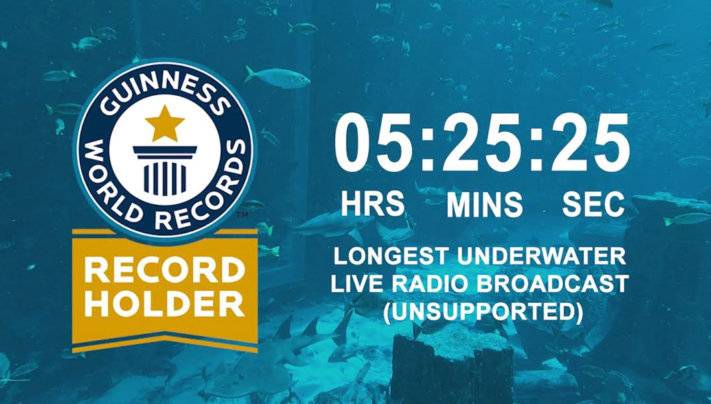 Guinness World Record for longest underwater live radio broadcast !