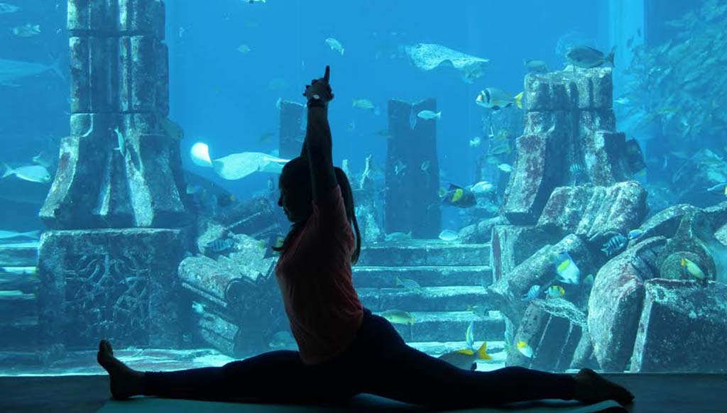 Biggest underwater yoga class at Atlantis Dubai on World Yoga Day