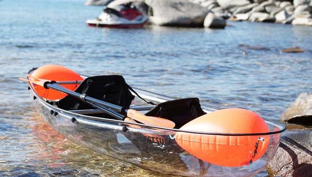 A transparent kayak that lets you revel in underwater wonders
