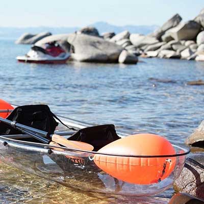 A transparent kayak that lets you revel in underwater wonders