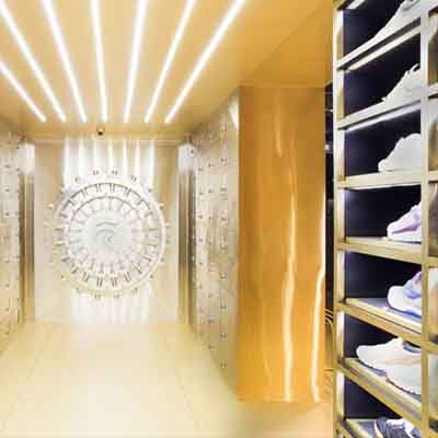 Check out this vault-themed shoe store in Thailand
